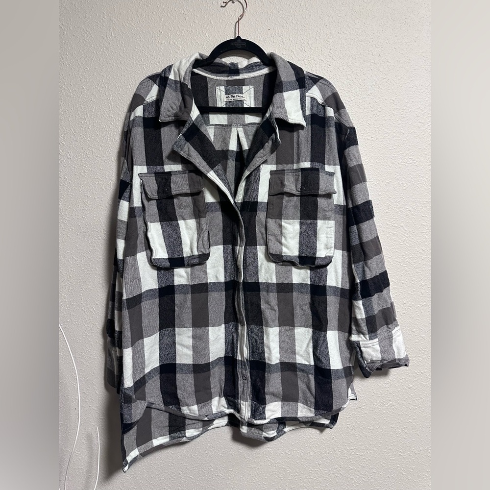 FREE PEOPLE Flannel - Izzy Cargo Shirt 🪵 (NWOT)
